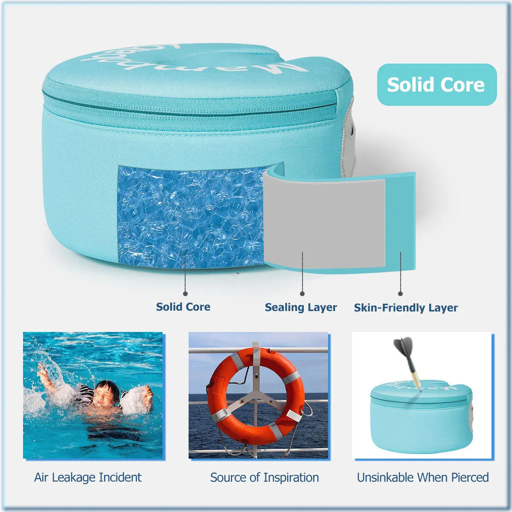 3-in-1 2-6 Year Mambobaby Young Child Arm Float Solid Core Kid Pool Sleeve Swim Trainer for Toddler Armband Sea Wheel Swim Tube