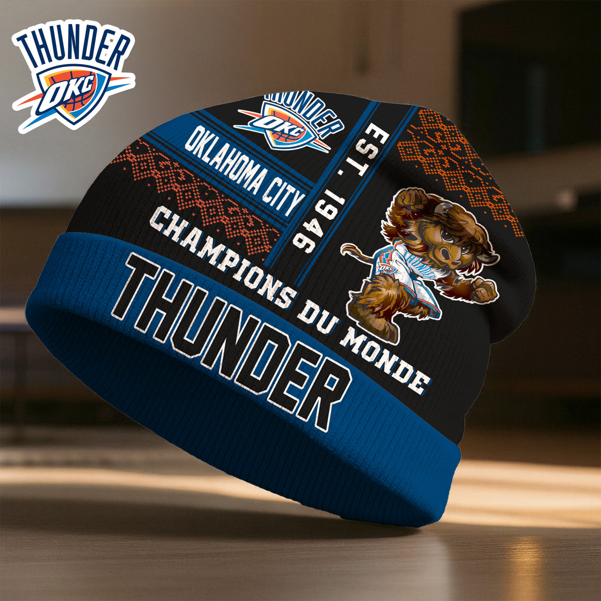 Oklahoma City Thunder | Premium NBA Champions Du Monde Beanie Hat HY